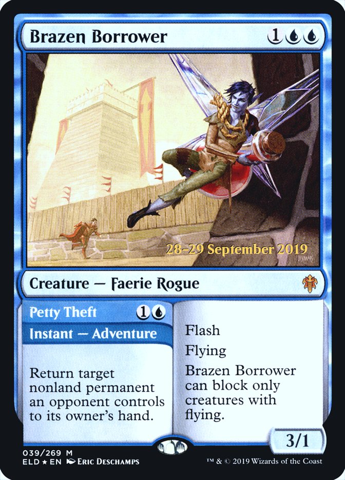 Brazen Borrower // Petty Theft [Throne of Eldraine Prerelease Promos] | Jomio and Rueliete's Cards and Comics