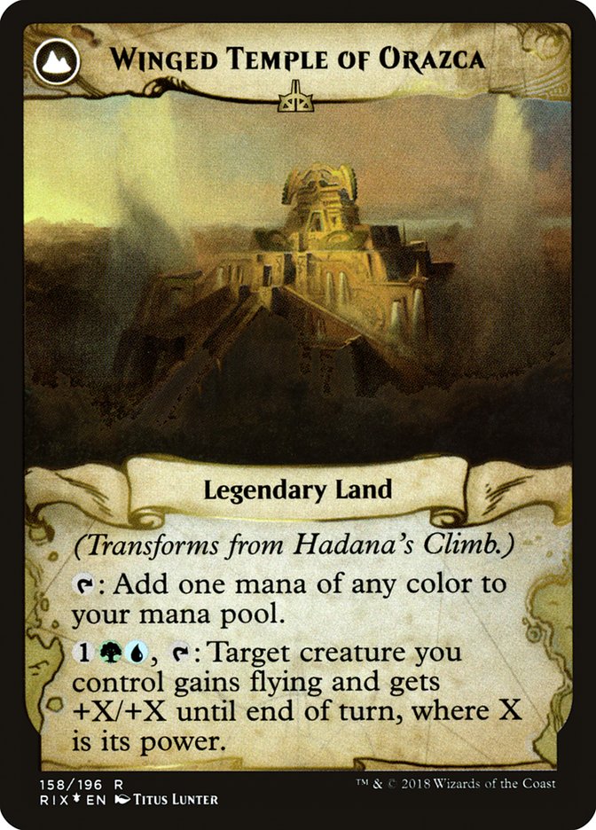 Hadana's Climb // Winged Temple of Orazca [Rivals of Ixalan Prerelease Promos] | Jomio and Rueliete's Cards and Comics