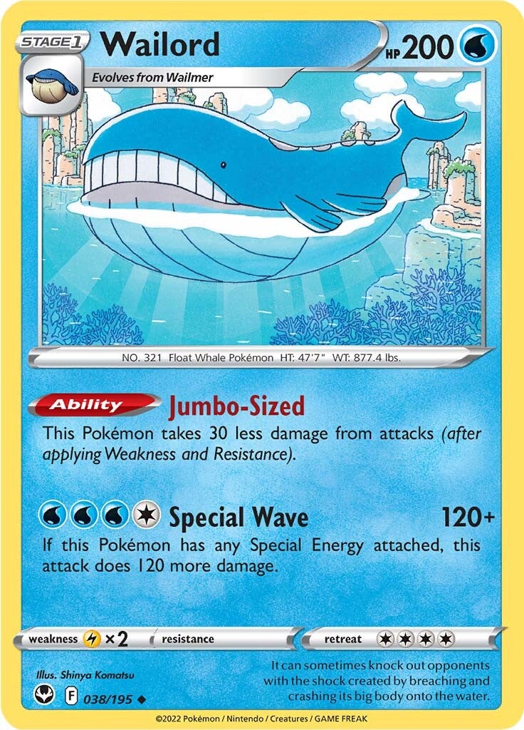 Wailord (038/195) [Sword & Shield: Silver Tempest] | Jomio and Rueliete's Cards and Comics