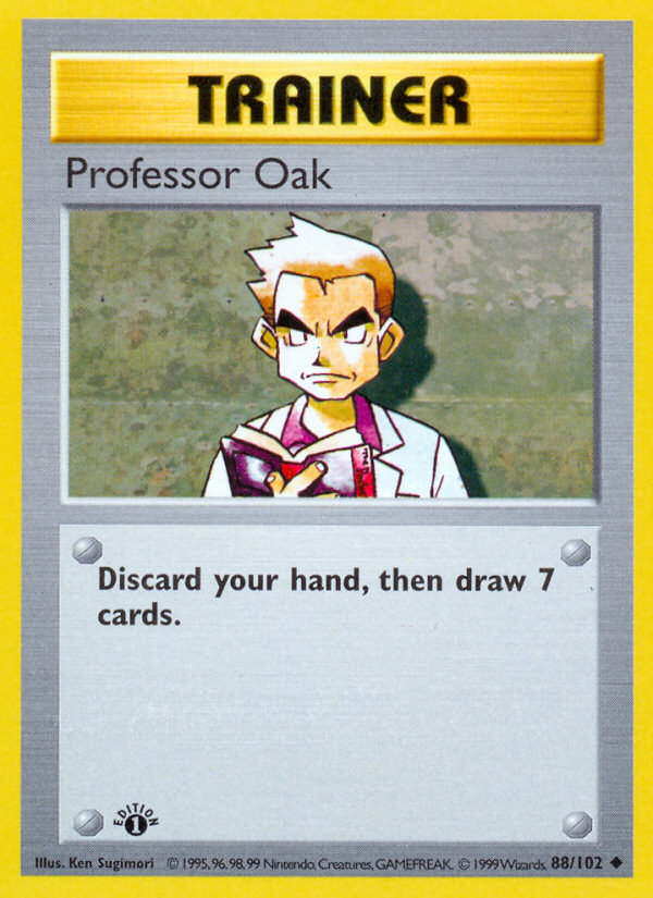 Professor Oak (88/102) (Shadowless) [Base Set 1st Edition] | Jomio and Rueliete's Cards and Comics
