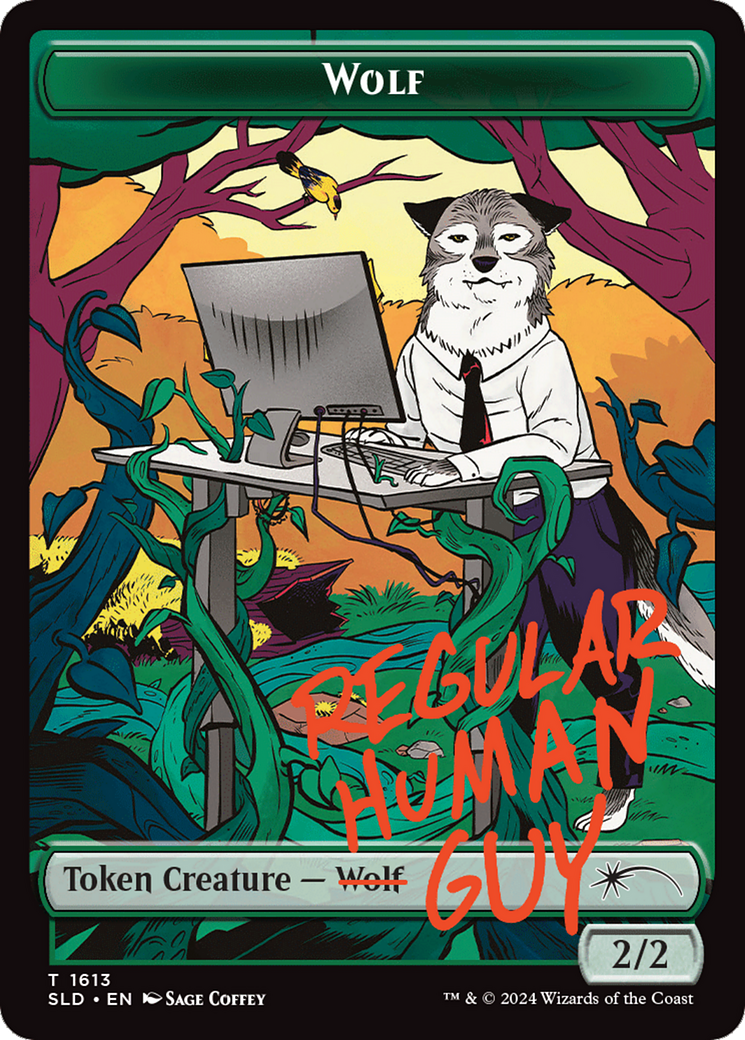 Wolf Token (Rainbow Foil) [Secret Lair: Angels Tokens] | Jomio and Rueliete's Cards and Comics