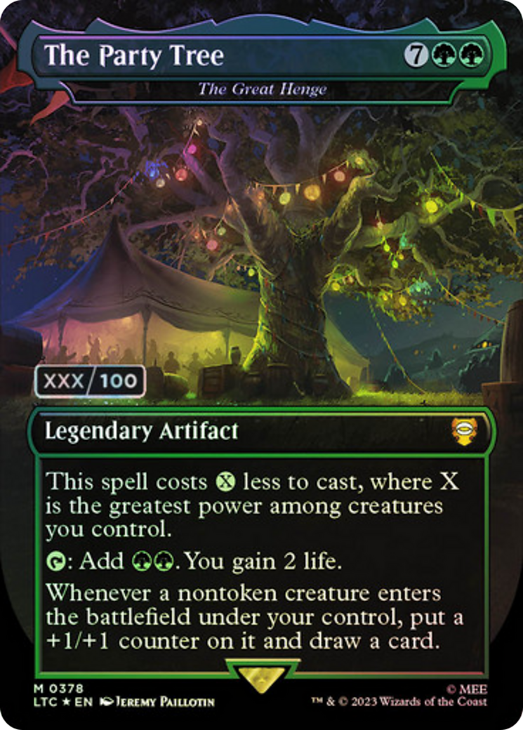The Party Tree - The Great Henge (Borderless) (Serialized) [The Lord of the Rings: Tales of Middle-Earth Commander] | Jomio and Rueliete's Cards and Comics