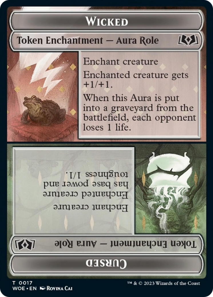 Wicked Role / Cursed Role // Emblem - On An Adventure Double-Sided Token [Wilds of Eldraine Tokens] | Jomio and Rueliete's Cards and Comics