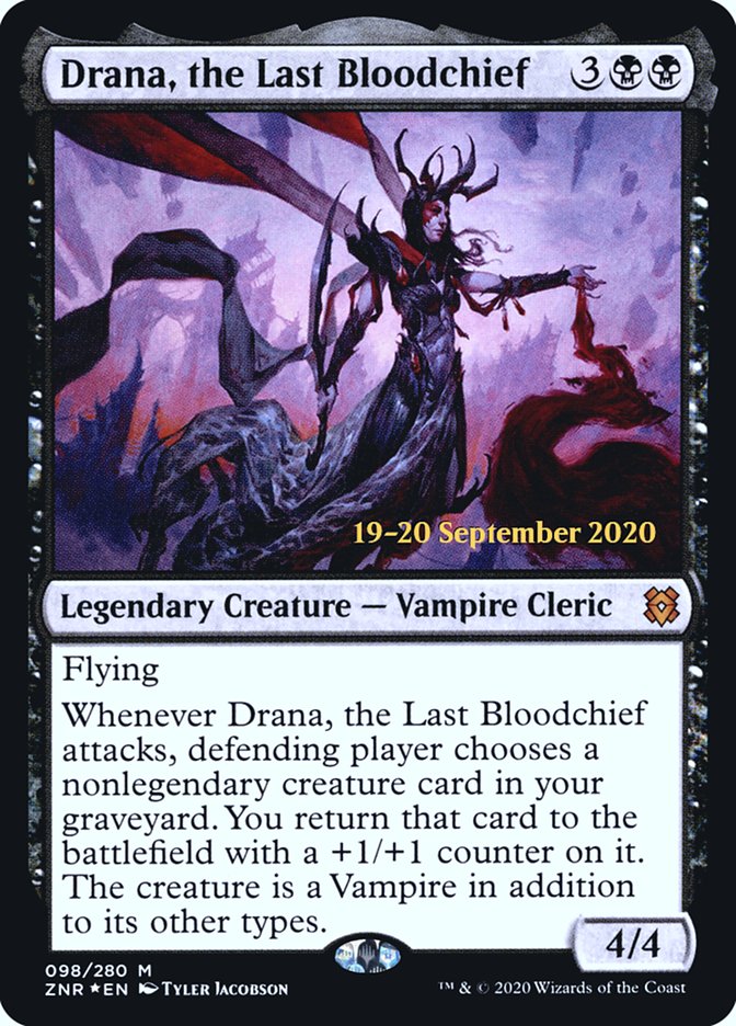 Drana, the Last Bloodchief [Zendikar Rising Prerelease Promos] | Jomio and Rueliete's Cards and Comics