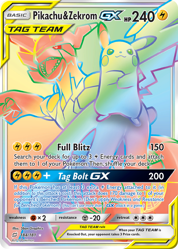 Pikachu & Zekrom GX (184/181) [Sun & Moon: Team Up] | Jomio and Rueliete's Cards and Comics