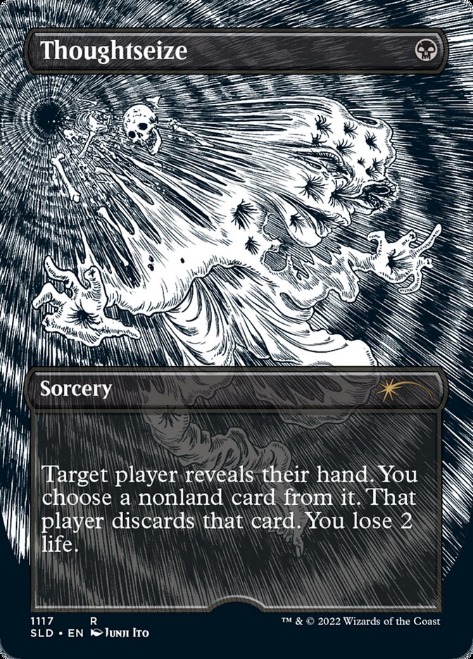 Thoughtseize (Borderless Etched Foil) [Secret Lair Drop Series] | Jomio and Rueliete's Cards and Comics
