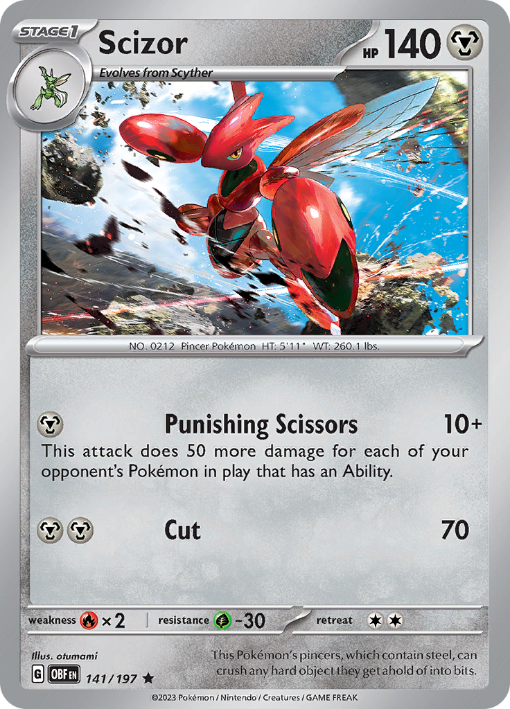 Scizor (141/197) [Scarlet & Violet: Obsidian Flames] | Jomio and Rueliete's Cards and Comics