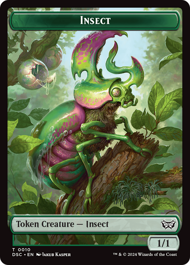 Insect (0010) //Manifest Double-Sided Token [Duskmourn: House of Horror Commander Tokens] | Jomio and Rueliete's Cards and Comics