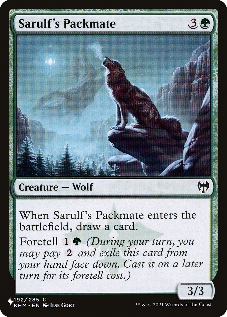 Sarulf's Packmate [The List] | Jomio and Rueliete's Cards and Comics