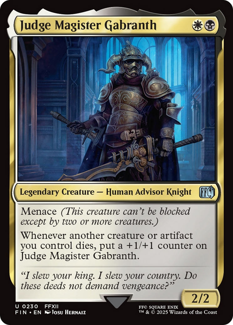 Judge Magister Gabranth [FINAL FANTASY] | Jomio and Rueliete's Cards and Comics