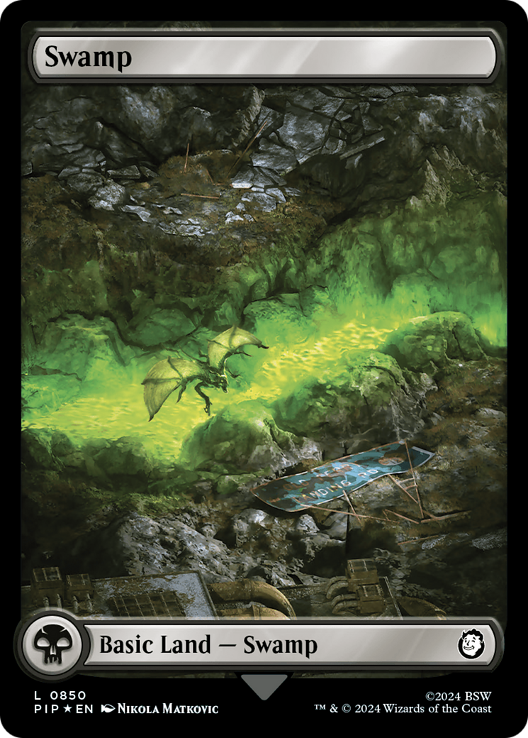 Swamp (0850) (Surge Foil) [Fallout] | Jomio and Rueliete's Cards and Comics