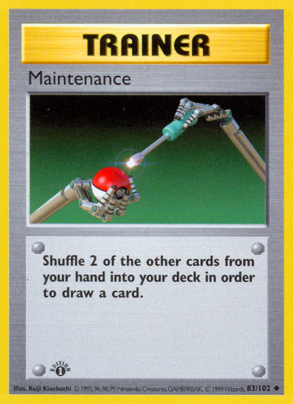 Maintenance (83/102) (Shadowless) [Base Set 1st Edition] | Jomio and Rueliete's Cards and Comics