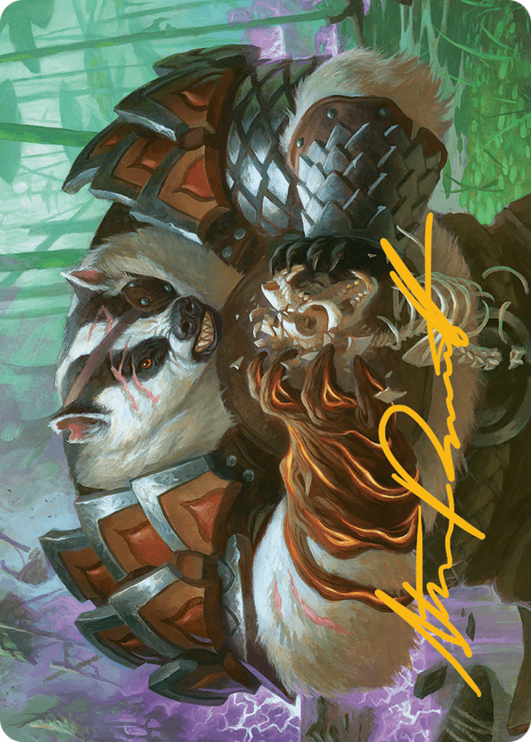 Hugs, Grisly Guardian Art Card (Gold-Stamped Signature) [Bloomburrow Art Series] | Jomio and Rueliete's Cards and Comics