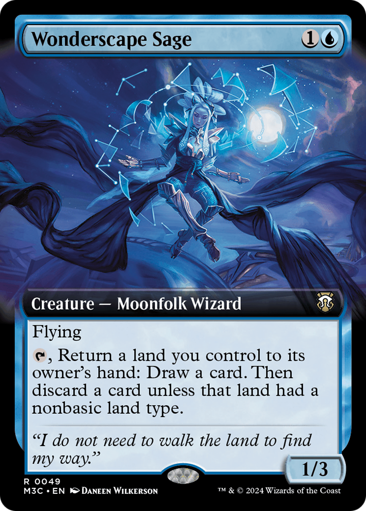 Wonderscape Sage (Extended Art) (Ripple Foil) [Modern Horizons 3 Commander] | Jomio and Rueliete's Cards and Comics