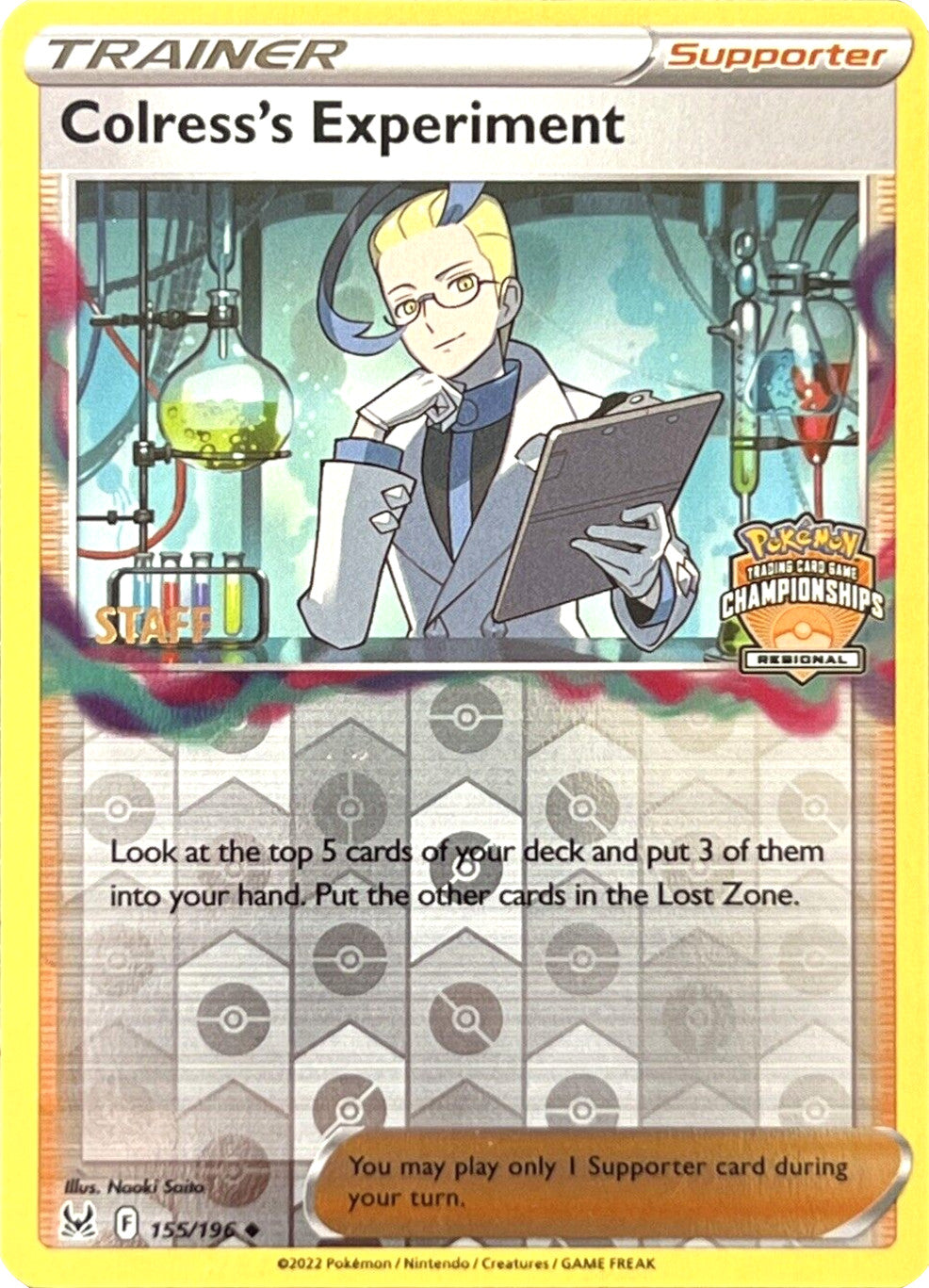 Colress's Experiment (Regional Championships) (Staff) [Sword & Shield: Lost Origin] | Jomio and Rueliete's Cards and Comics