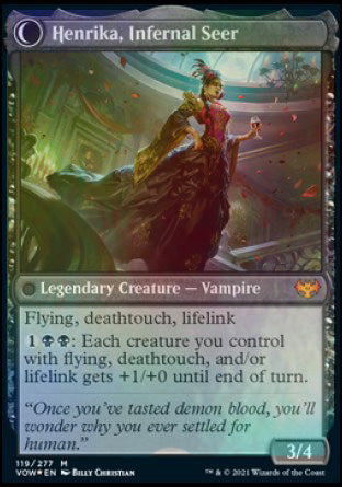 Henrika Domnathi // Henrika, Infernal Seer [Innistrad: Crimson Vow Prerelease Promos] | Jomio and Rueliete's Cards and Comics