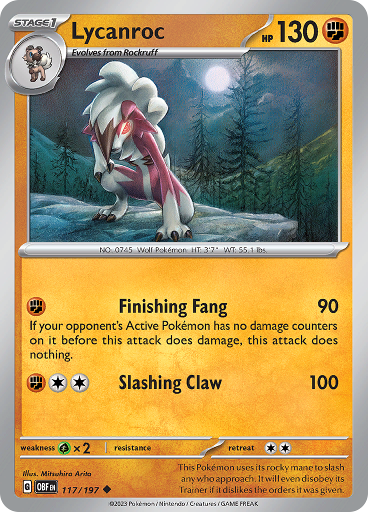 Lycanroc (117/197) [Scarlet & Violet: Obsidian Flames] | Jomio and Rueliete's Cards and Comics