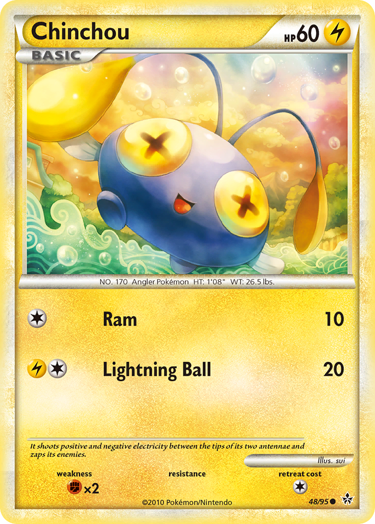 Chinchou (48/95) [HeartGold & SoulSilver: Unleashed] | Jomio and Rueliete's Cards and Comics