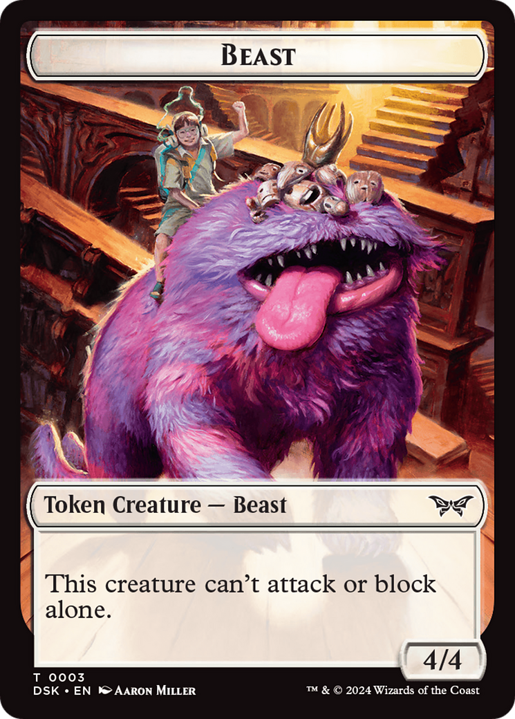 Beast // Copy Double-Sided Token [Duskmourn: House of Horror Tokens] | Jomio and Rueliete's Cards and Comics