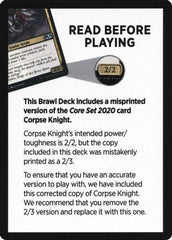 Corpse Knight Reminder Card (Knights' Charge Brawl Deck) [Core Set 2020 Tokens] | Jomio and Rueliete's Cards and Comics