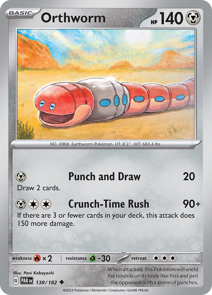 Orthworm (138/182) [Scarlet & Violet: Paradox Rift] | Jomio and Rueliete's Cards and Comics