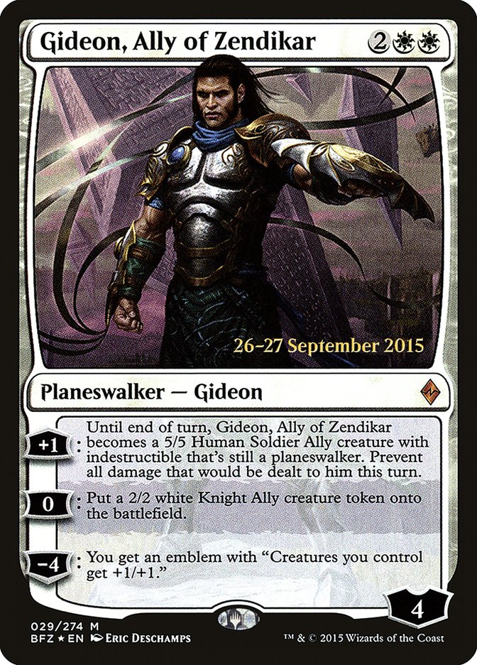 Gideon, Ally of Zendikar [Battle for Zendikar Prerelease Promos] | Jomio and Rueliete's Cards and Comics