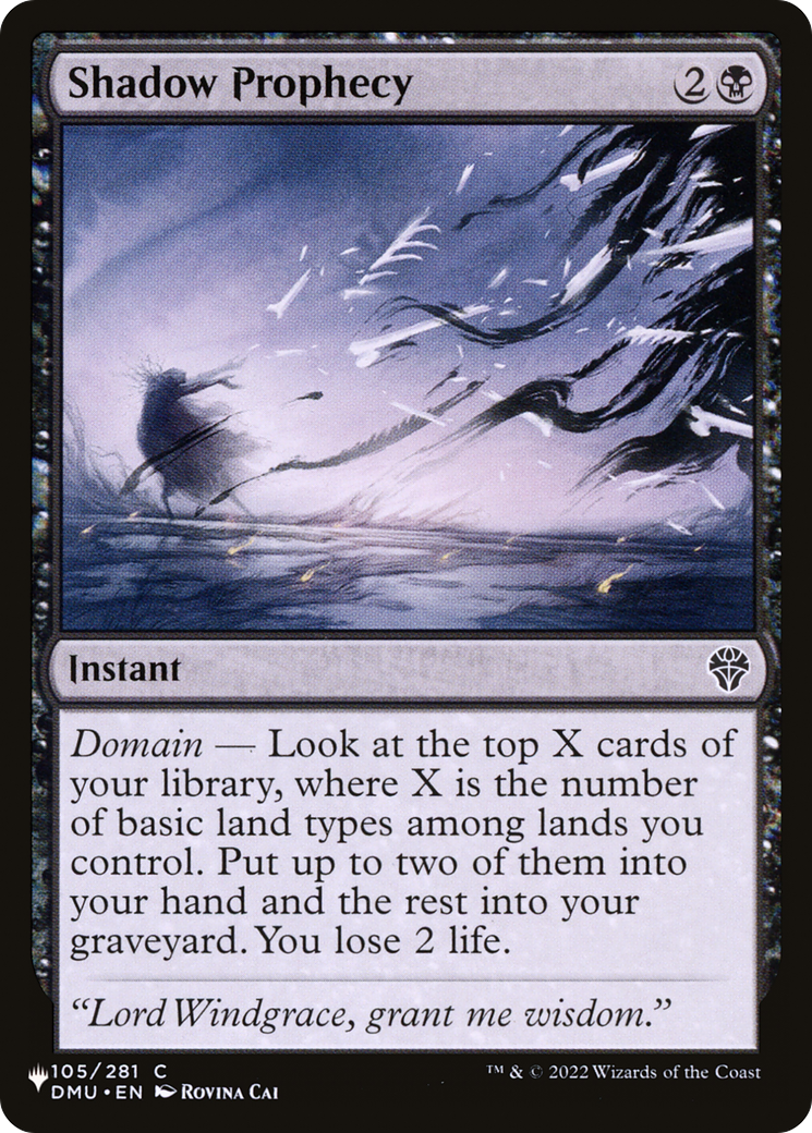 Shadow Prophecy [The List] | Jomio and Rueliete's Cards and Comics