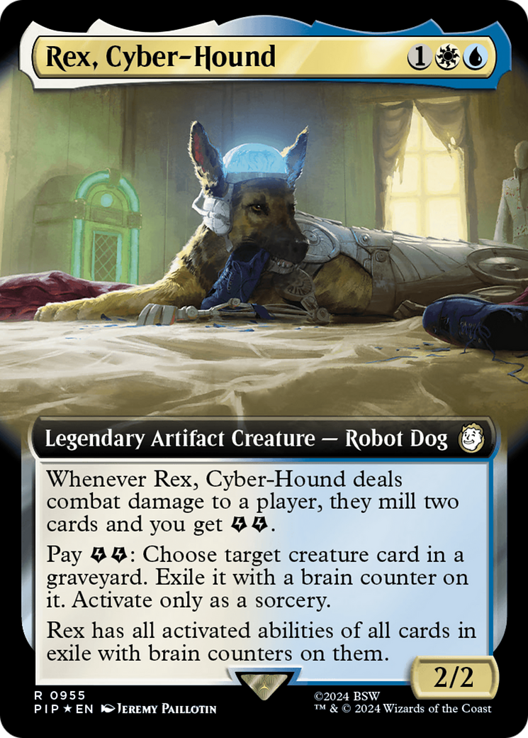 Rex, Cyber-Hound (Extended Art) (Surge Foil) [Fallout] | Jomio and Rueliete's Cards and Comics