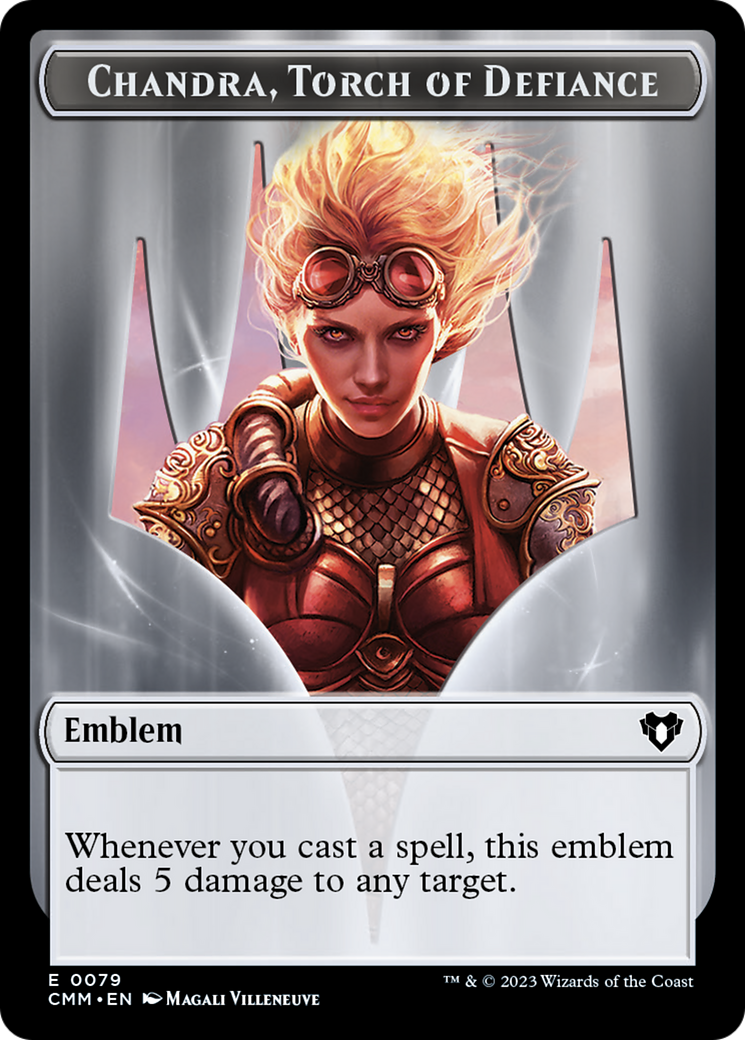 Chandra, Torch of Defiance Emblem // Wizard Double-Sided Token [Commander Masters Tokens] | Jomio and Rueliete's Cards and Comics