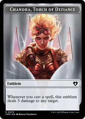 Chandra, Torch of Defiance Emblem // Wizard Double-Sided Token [Commander Masters Tokens] | Jomio and Rueliete's Cards and Comics