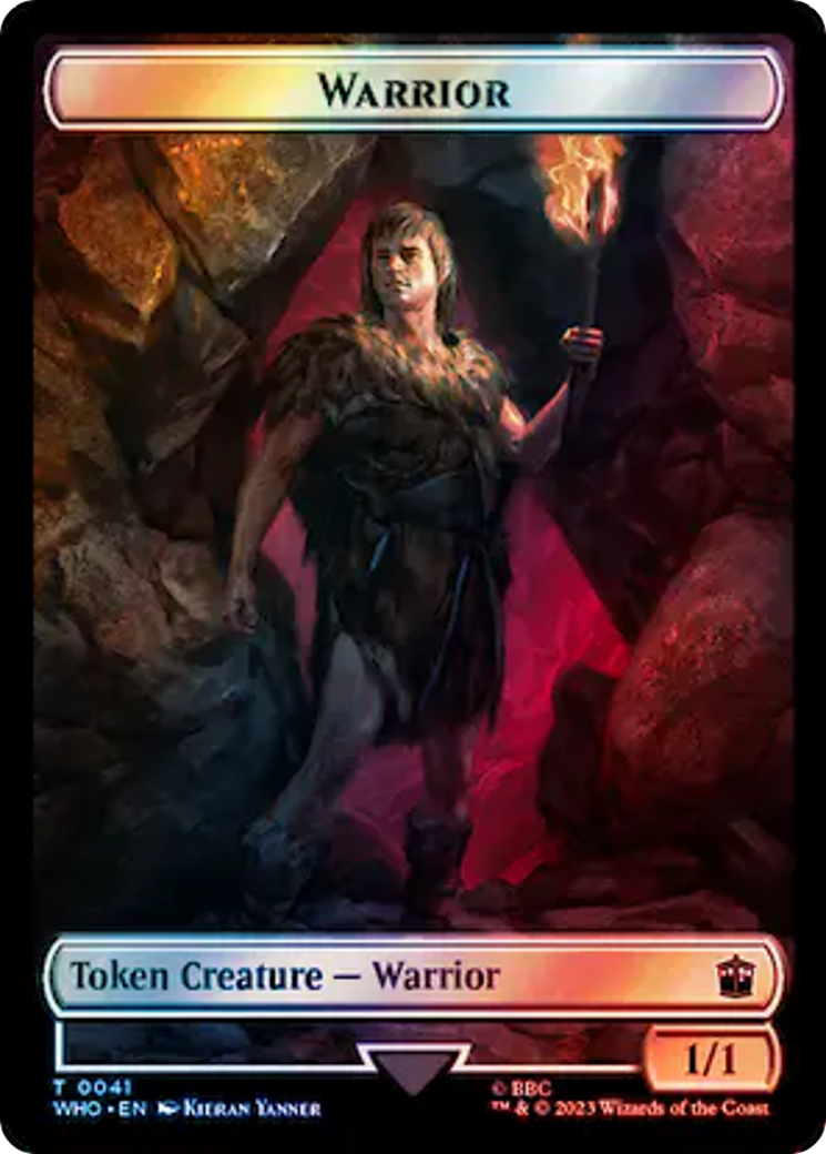 Warrior // Beast (0049) Double-Sided Token (Surge Foil) [Doctor Who Tokens] | Jomio and Rueliete's Cards and Comics