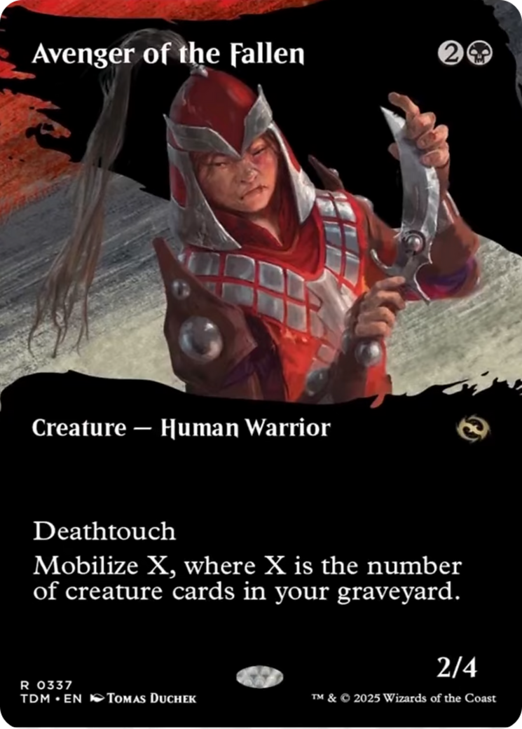 Avenger of the Fallen (Borderless) [Tarkir: Dragonstorm] | Jomio and Rueliete's Cards and Comics