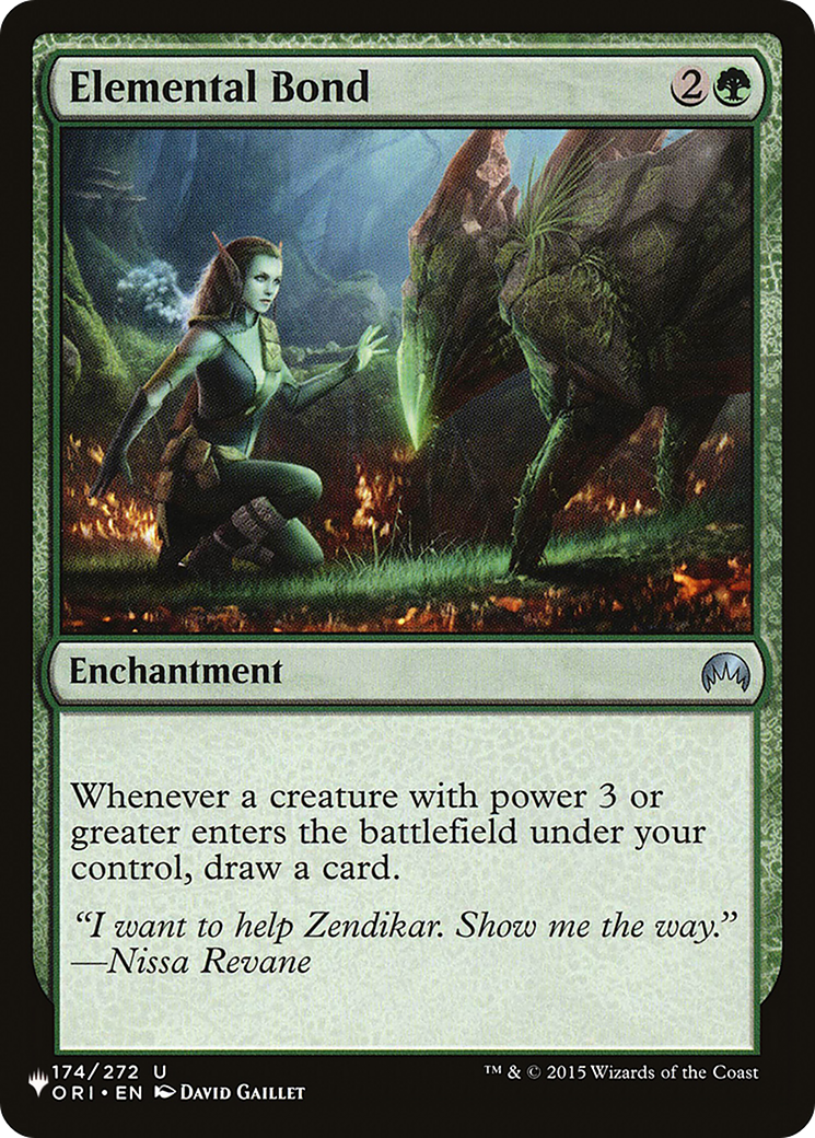 Elemental Bond [The List] | Jomio and Rueliete's Cards and Comics