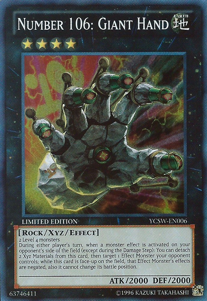 Number 106: Giant Hand [YCSW-EN006] Super Rare | Jomio and Rueliete's Cards and Comics