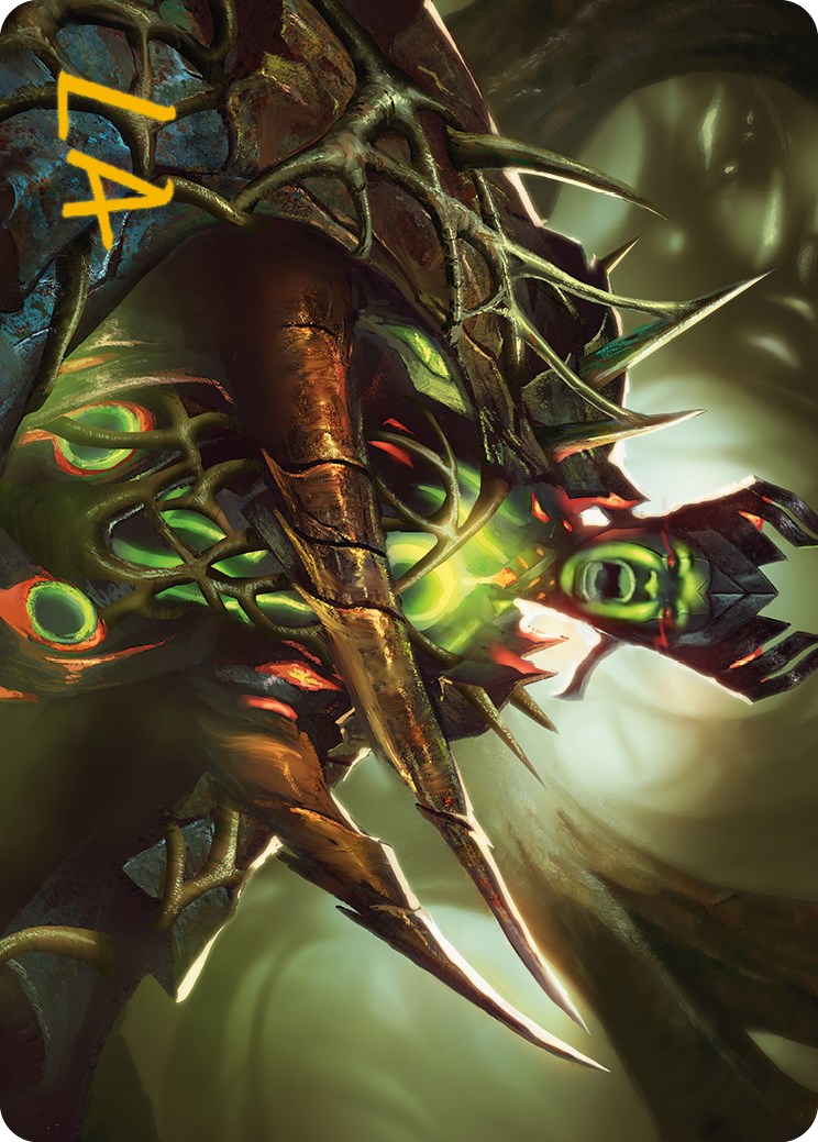 Maze's Mantle Art Card (Gold-Stamped Signature) [Phyrexia: All Will Be One Art Series] | Jomio and Rueliete's Cards and Comics