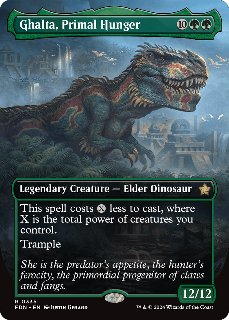 Ghalta, Primal Hunger (Borderless) [Foundations] | Jomio and Rueliete's Cards and Comics