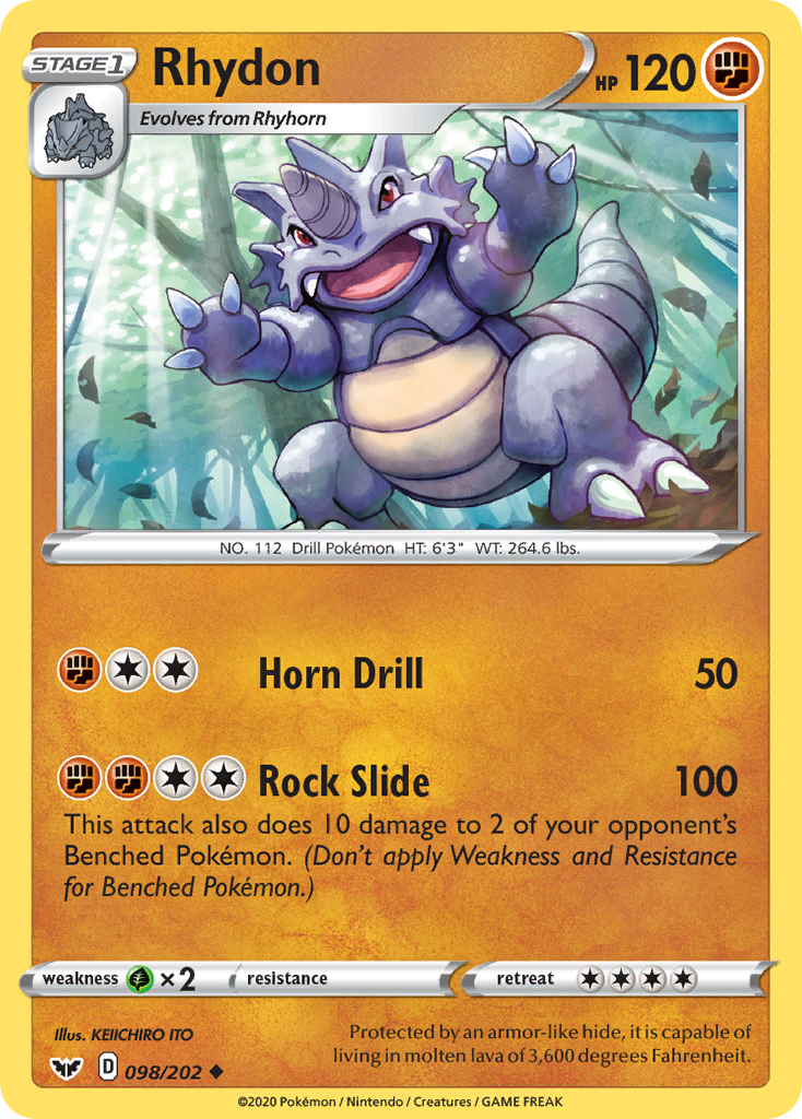 Rhydon (098/202) [Sword & Shield: Base Set] | Jomio and Rueliete's Cards and Comics