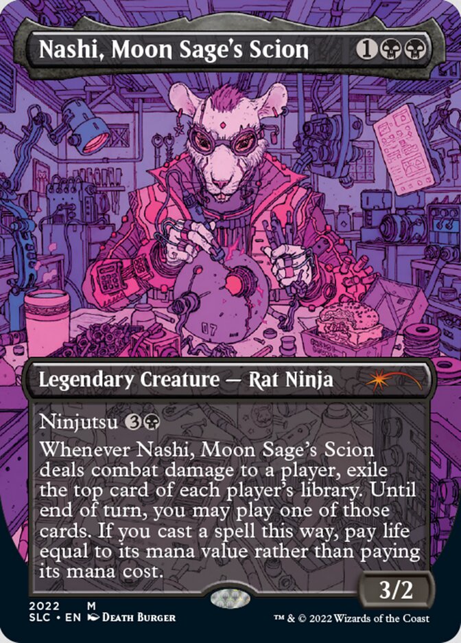 Nashi, Moon Sage's Scion (Borderless) [Secret Lair Countdown Kit] | Jomio and Rueliete's Cards and Comics