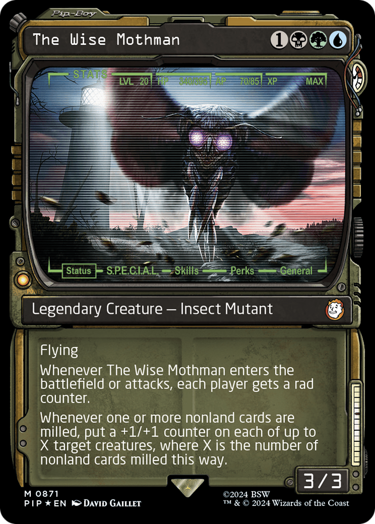 The Wise Mothman (Showcase) (Surge Foil) [Fallout] | Jomio and Rueliete's Cards and Comics
