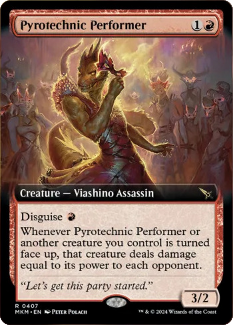 Pyrotechnic Performer (Extended Art) [Murders at Karlov Manor] | Jomio and Rueliete's Cards and Comics