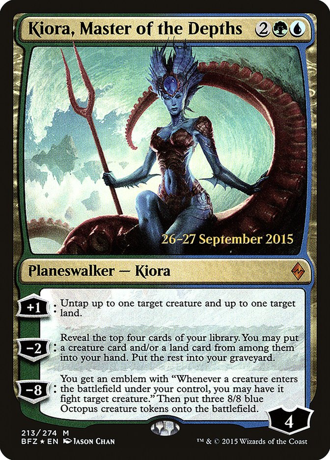 Kiora, Master of the Depths [Battle for Zendikar Prerelease Promos] | Jomio and Rueliete's Cards and Comics
