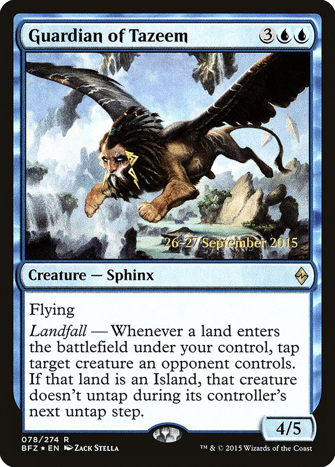 Guardian of Tazeem [Battle for Zendikar Prerelease Promos] | Jomio and Rueliete's Cards and Comics