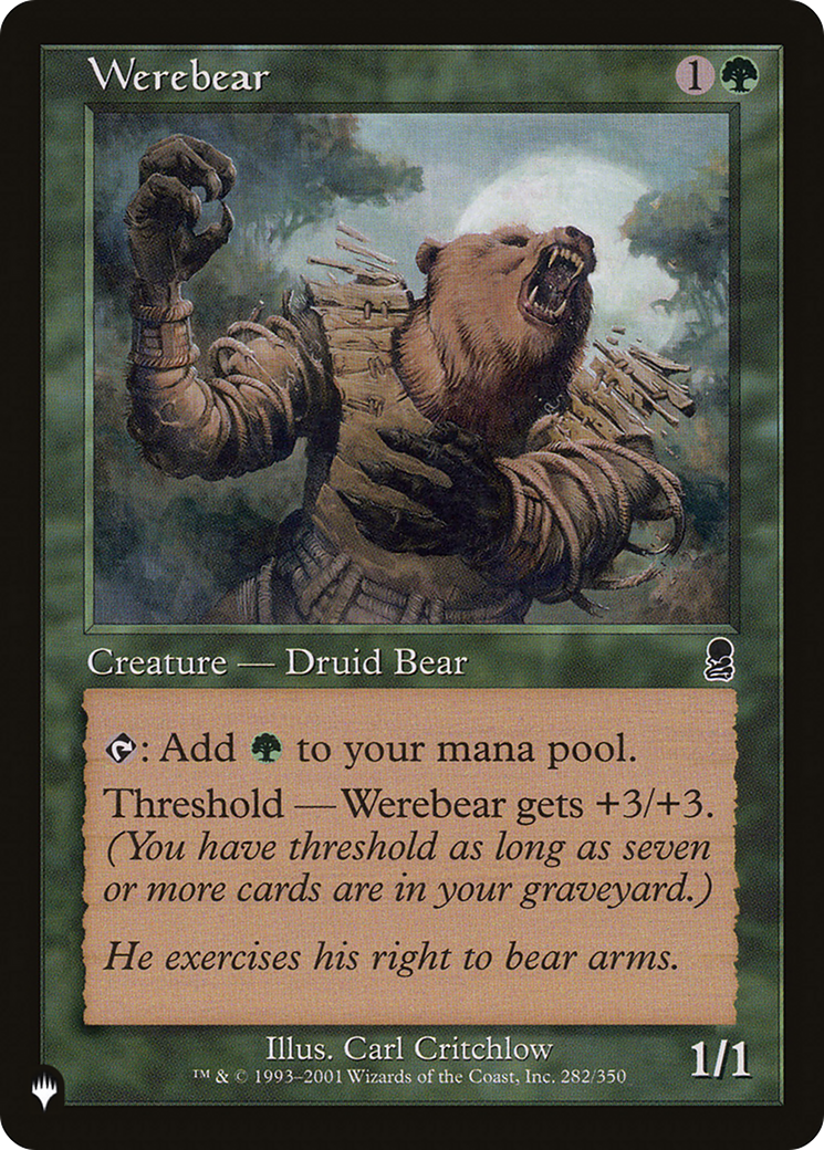 Werebear [The List] | Jomio and Rueliete's Cards and Comics