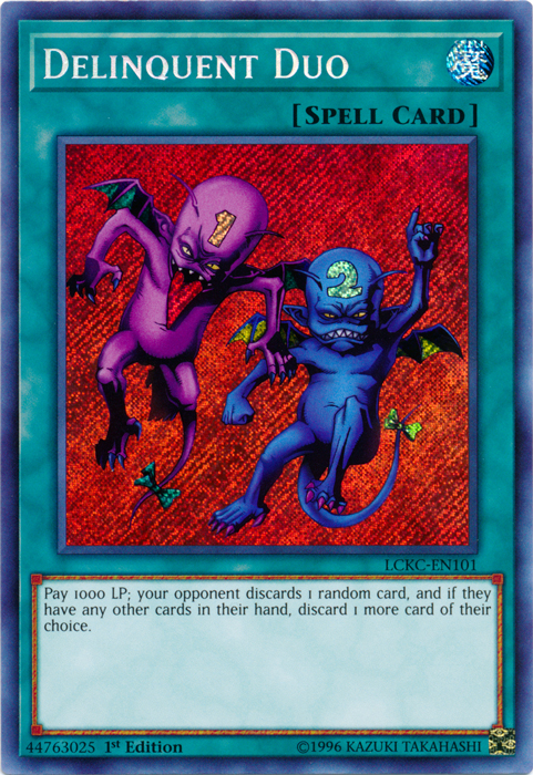 Delinquent Duo [LCKC-EN101] Secret Rare | Jomio and Rueliete's Cards and Comics
