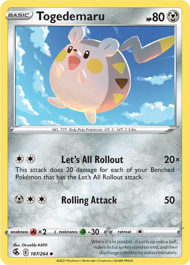 Togedemaru (187/264) [Sword & Shield: Fusion Strike] | Jomio and Rueliete's Cards and Comics