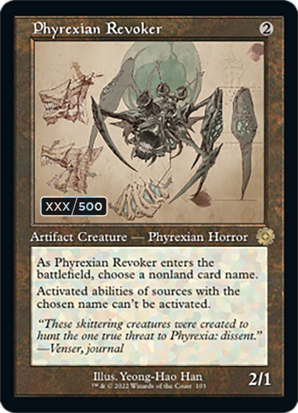 Phyrexian Revoker (Retro Schematic) (Serialized) [The Brothers' War Retro Artifacts] | Jomio and Rueliete's Cards and Comics