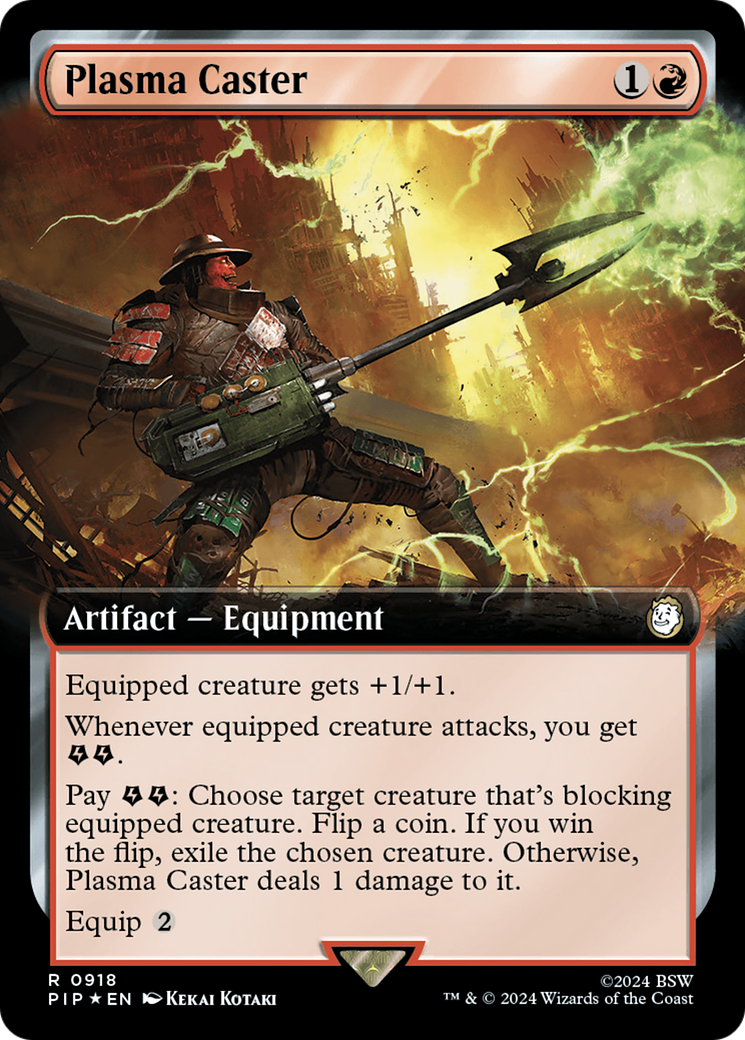 Plasma Caster (Extended Art) (Surge Foil) [Fallout] | Jomio and Rueliete's Cards and Comics