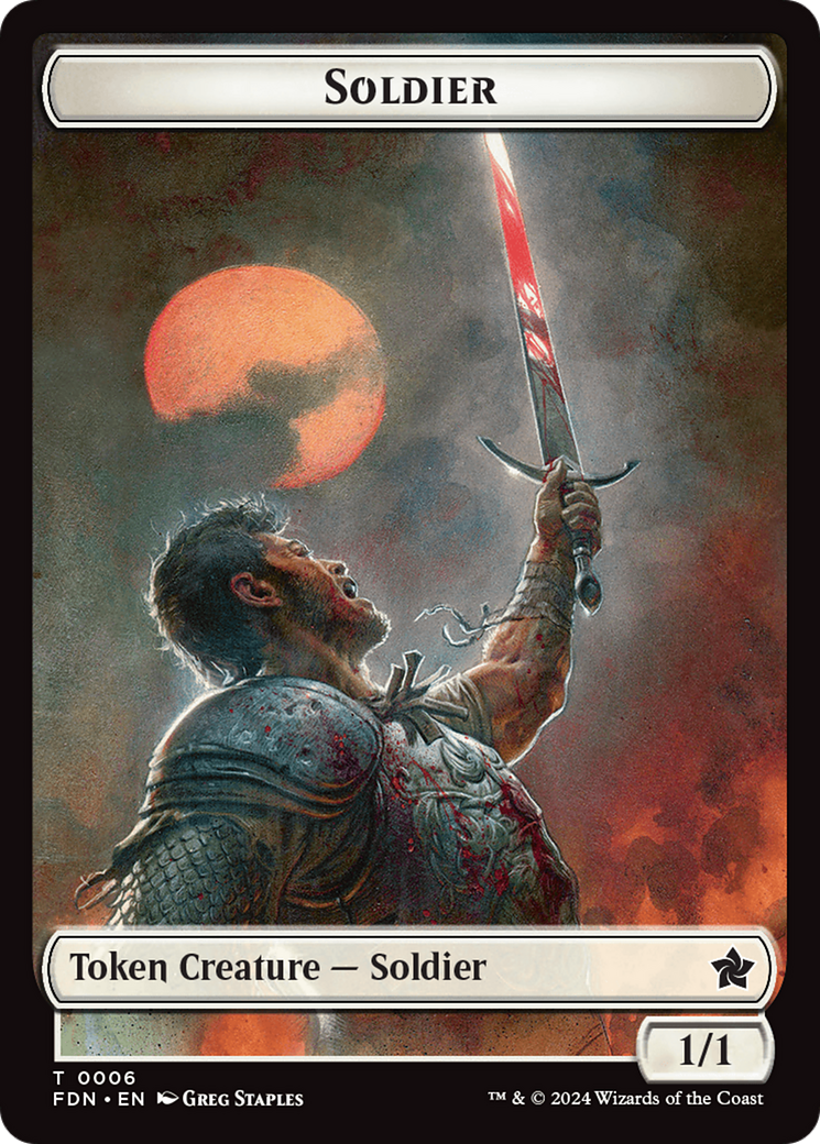 Rabbit // Soldier Double-Sided Token [Foundations Tokens] | Jomio and Rueliete's Cards and Comics