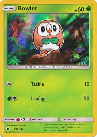Rowlet (9/149) (Water Web Holo) [Sun & Moon: Base Set] | Jomio and Rueliete's Cards and Comics