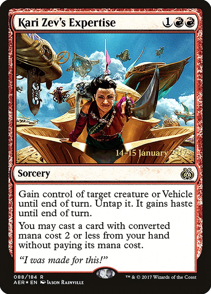 Kari Zev's Expertise [Aether Revolt Prerelease Promos] | Jomio and Rueliete's Cards and Comics
